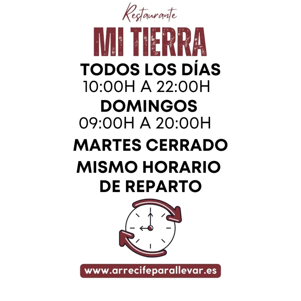 Horario mi tierra Arrecife